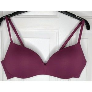 Maidenform Bra Size M Purple Padded Wired Adjustable Clasp Back